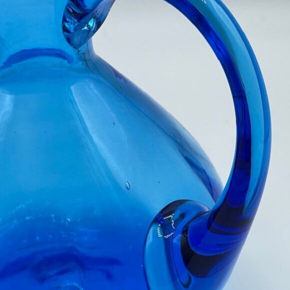 Vintage Rainbow Glass #797 Optic Blue Pitcher 60's - Picture 9 of 11